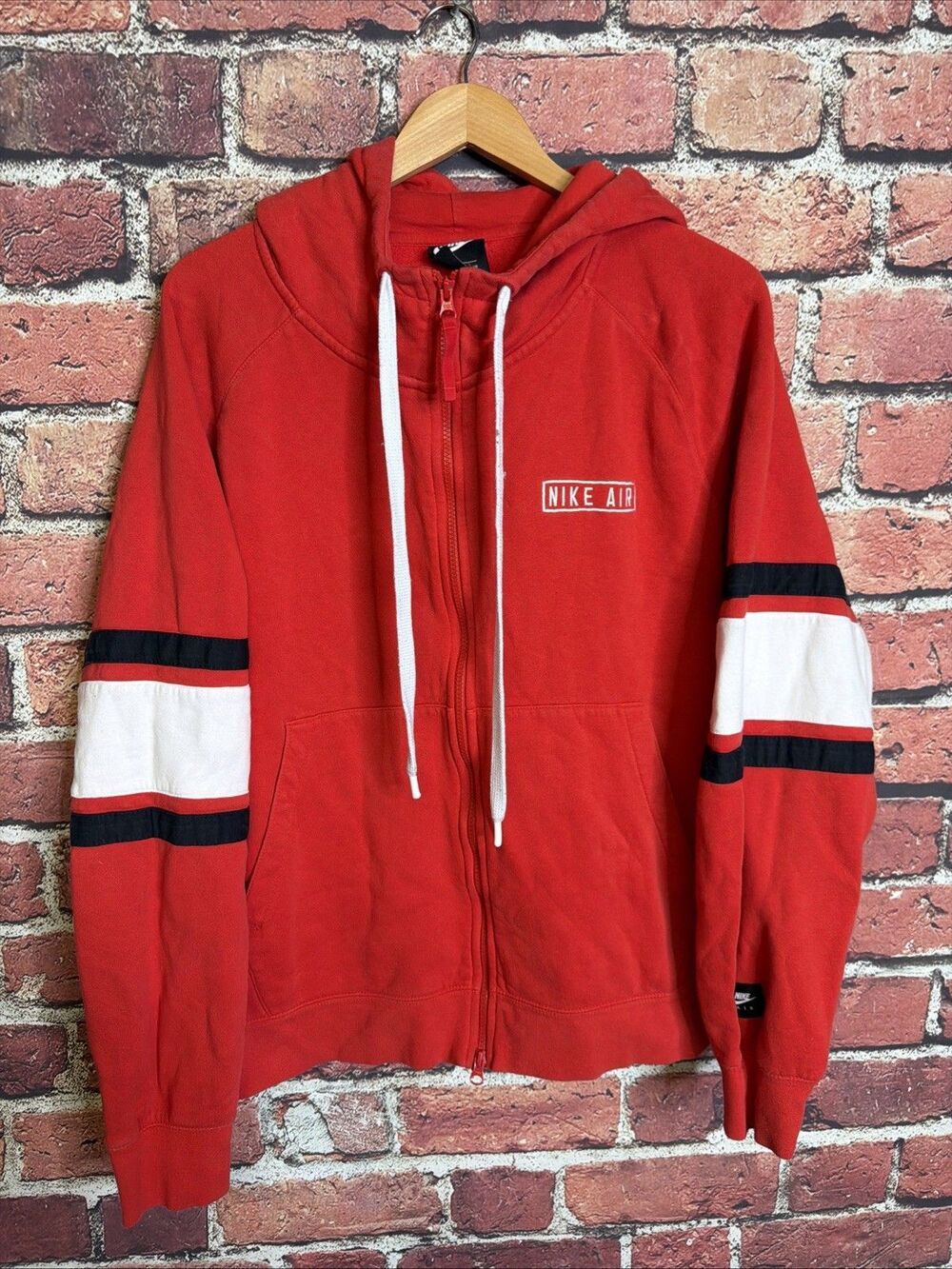 Nike Air Fleece Hoodie Men's Full-Zip BV5149-657 Red White XL